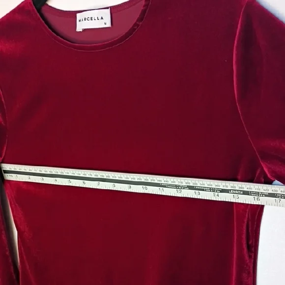 MARELLA Deep Red Velvet Long Sleeve Top Size M - Picture 6 of 7